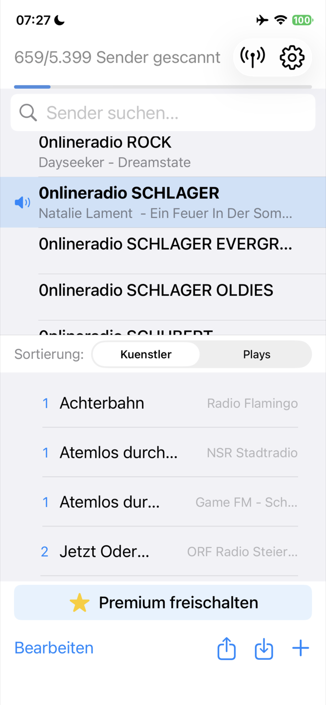 RadioTracker Mobile Screenshot