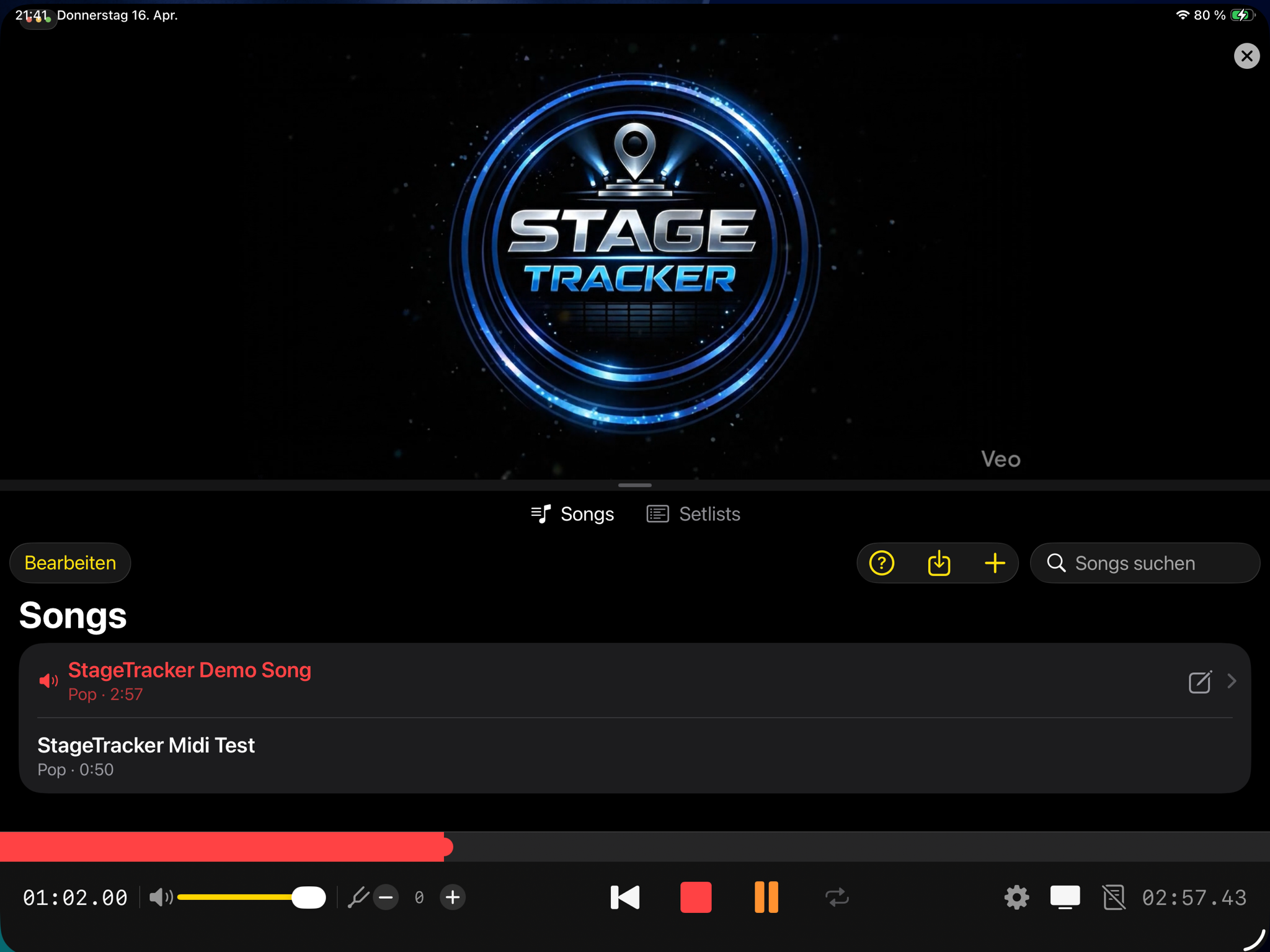 StageTracker Mobile — Video-Ausgabe